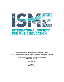 ISME Commission on Special Education and Music Therapy 2016