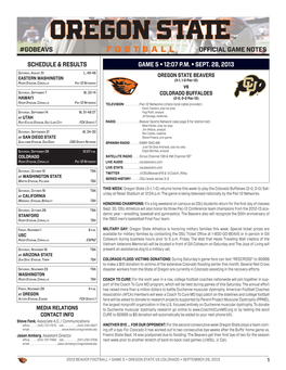 Official Game Notes #Gobeavs