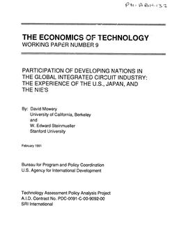 The Economics of Technology Working Paper Number 9