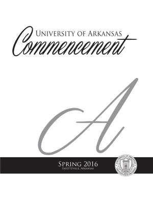 Spring 2016 Commencement Program Book