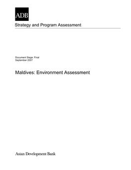 Maldives: Environment Assessment