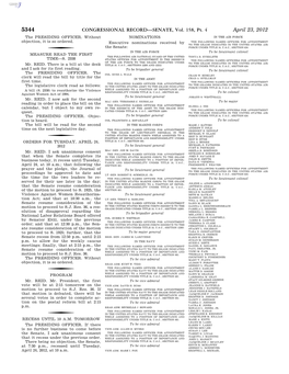 CONGRESSIONAL RECORD—SENATE, Vol. 158, Pt. 4 April 23, 2012 the PRESIDING OFFICER
