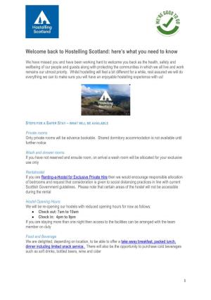 Welcome Back to Hostelling Scotland: Here's What You Need to Know
