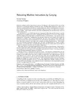 Relocating Machine Instructions by Currying