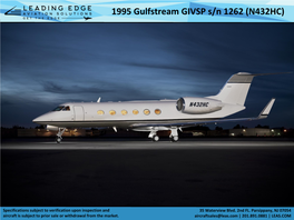 1995 Gulfstream GIVSP S/N 1262 (N432HC)