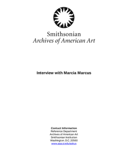 Interview with Marcia Marcus