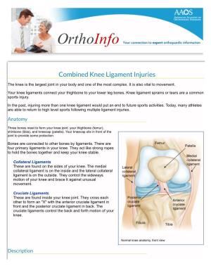 Combined Knee Ligament Injuries-Orthoinfo