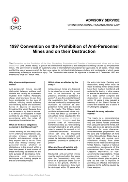 1997 Convention on the Prohibition of Anti-Personnel Mines and on Their Destruction