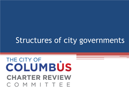 Structures of City Governments