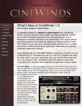 What's New in Cinewinds
