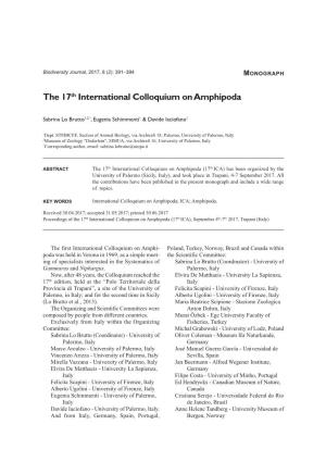 The 17Th International Colloquium on Amphipoda