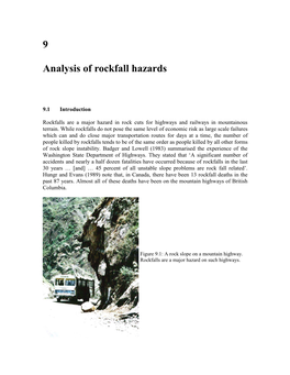 9 Analysis of Rockfall Hazards