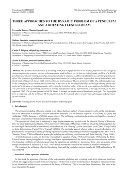 Three Approaches to the Dynamic Problem of a Pendulum and a Rotating Flexible Beam