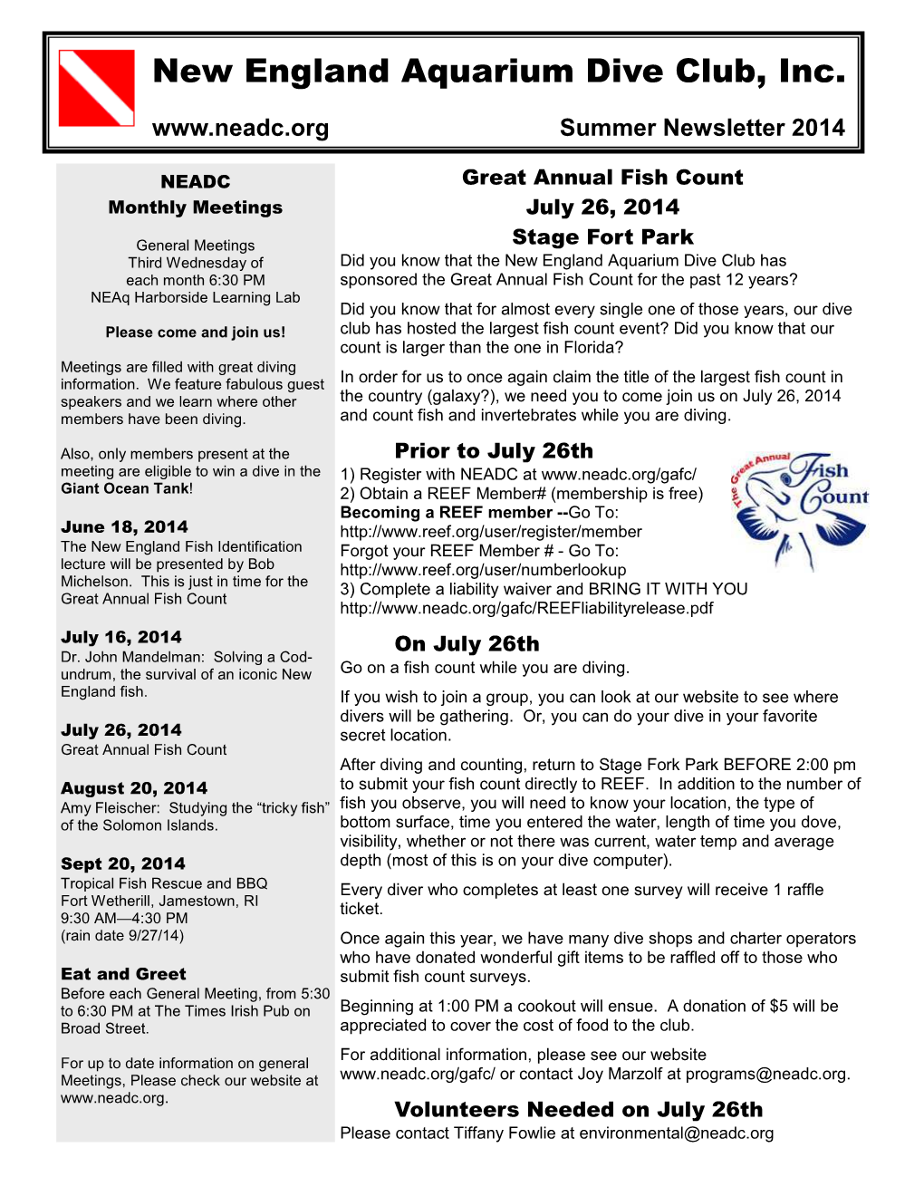 Summer 2014 Newsletter