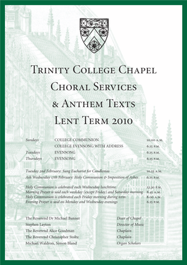 Trinity Choral Services:Choral Services 2