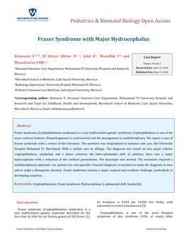 Fraser Syndrome with Major Hydrocephalus
