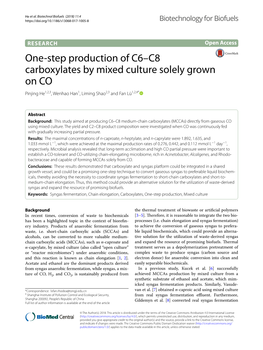 One-Step Production of C6–C8 Carboxylates by Mixed Culture Solely Grown on CO