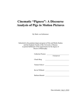 A Discourse Analysis of Pigs in Motion Pictures