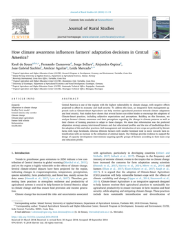 How Climate Awareness Influences Farmers' Adaptation Decisions in Central America?