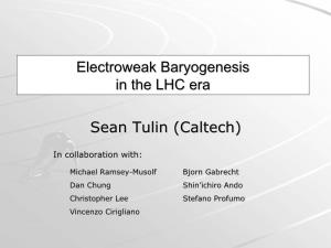 Electroweak Baryogenesis in the LHC