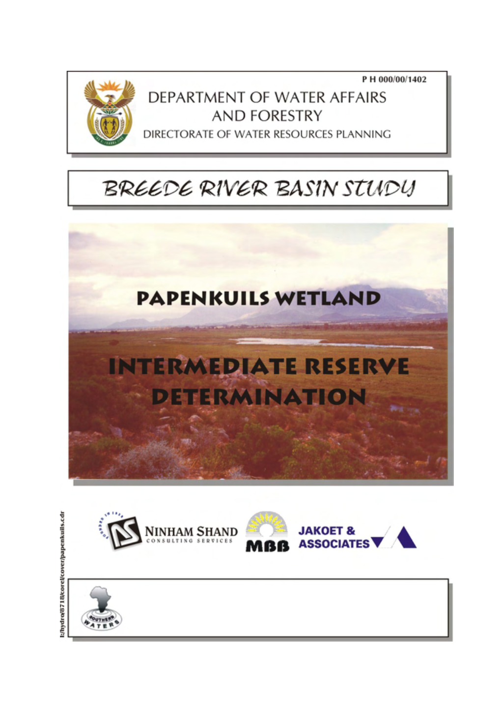 Breede River Basin Study. Papenkuils Wetland