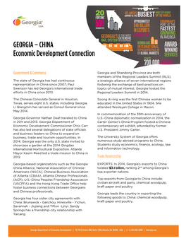 GEORGIA – CHINA Economic Development Connection