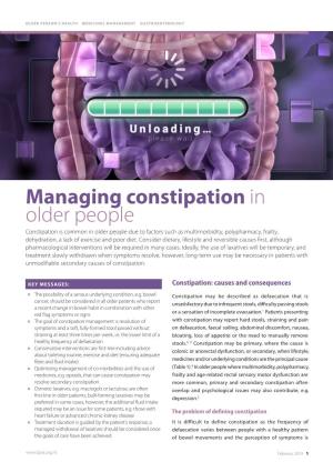 Managing Constipation in Older People