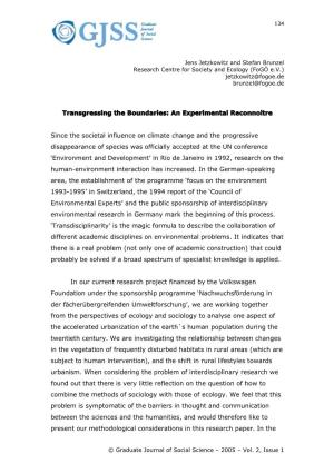 Transgressing the Boundaries: an Experimental Reconnoitre