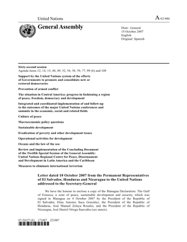 General Assembly Distr.: General 15 October 2007 English Original: Spanish