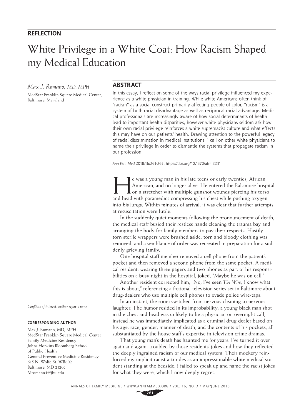 White Privilege in a White Coat: How Racism Shaped My Medical Education
