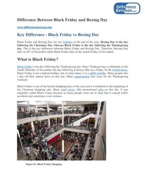 Difference Between Black Friday and Boxing Day Key Difference - Black Friday Vs Boxing Day