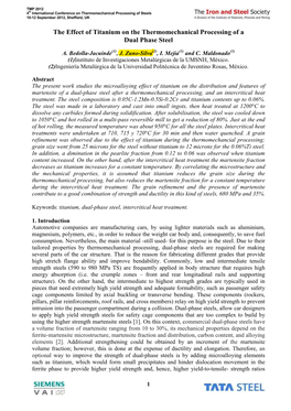 The Effect of Titanium on the Thermomechanical Processing of a Dual Phase Steel