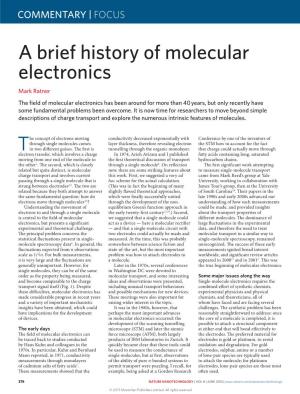 A Brief History of Molecular Electronics