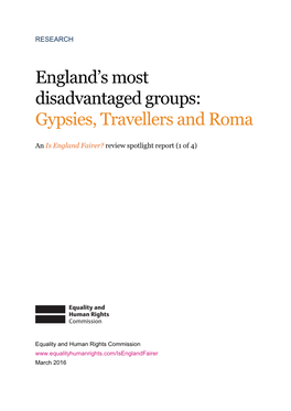 England's Most Disadvantaged Groups: Gypsies, Travellers and Roma