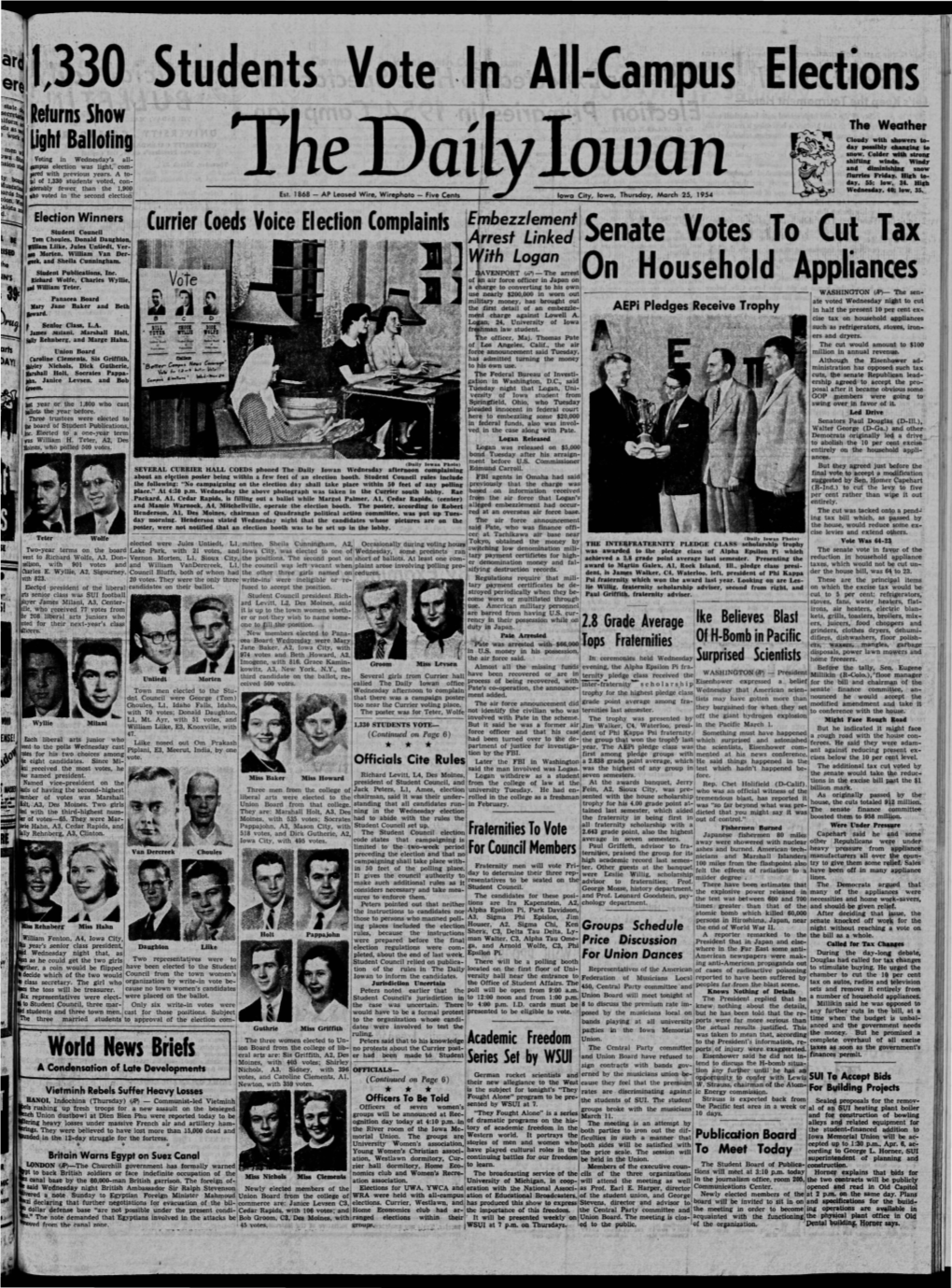 Daily Iowan (Iowa City, Iowa), 1954-03-25