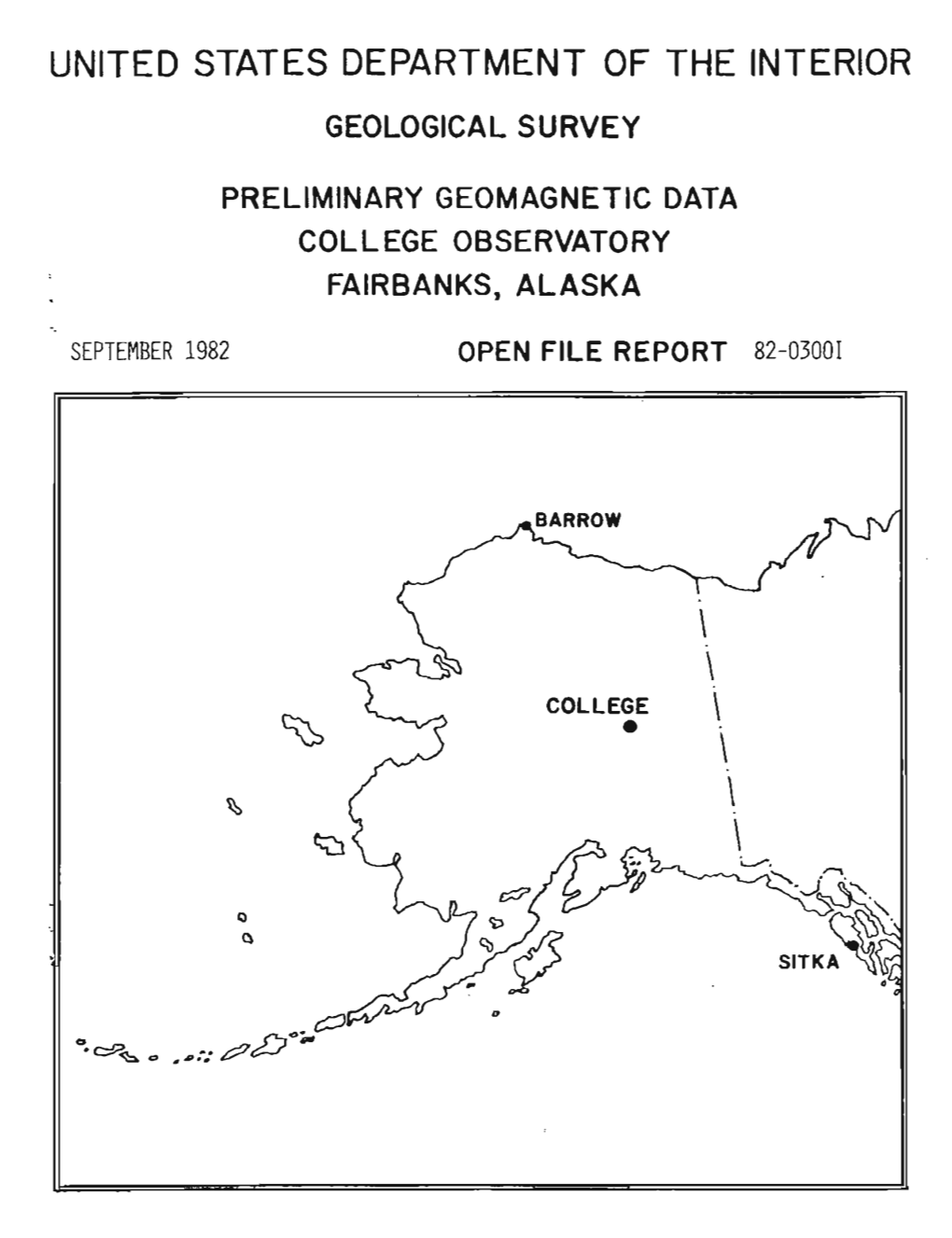 United States Department of the Interior Geological Survey