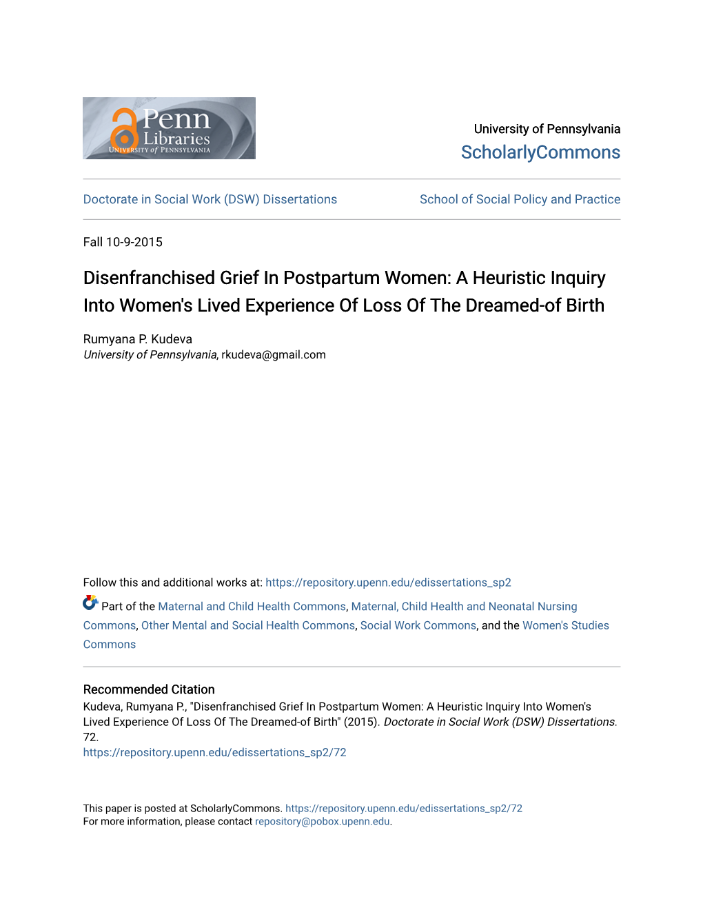 Disenfranchised Grief in Postpartum Women: a Heuristic Inquiry Into Women's Lived Experience of Loss of the Dreamed-Of Birth