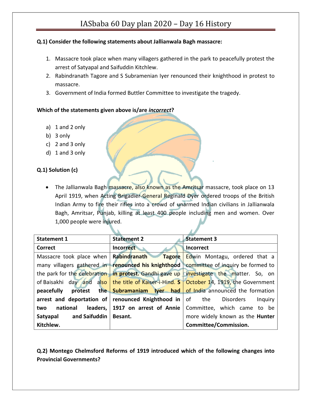 Iasbaba 60 Day Plan 2020 – Day 16 History