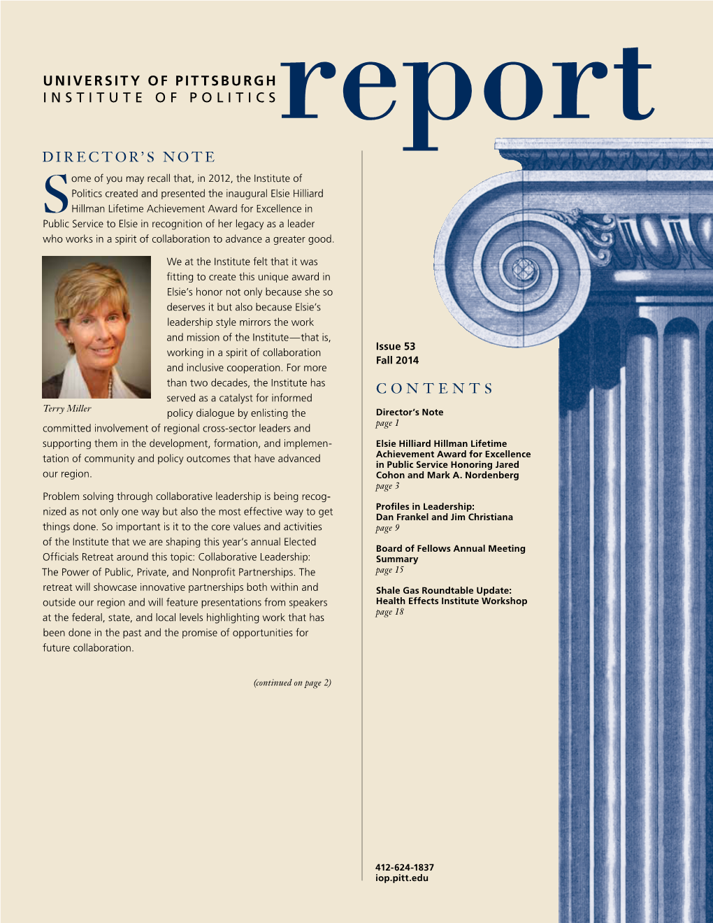 University of Pittsburgh Institute of Politics Report