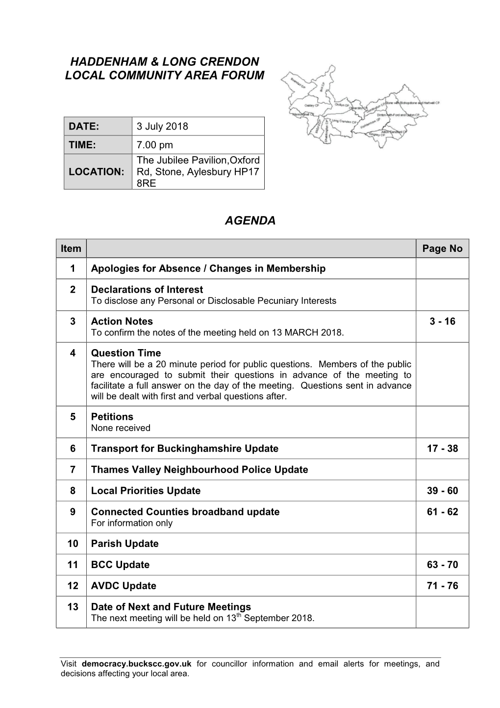 Agenda Frontsheet PDF 48 KB