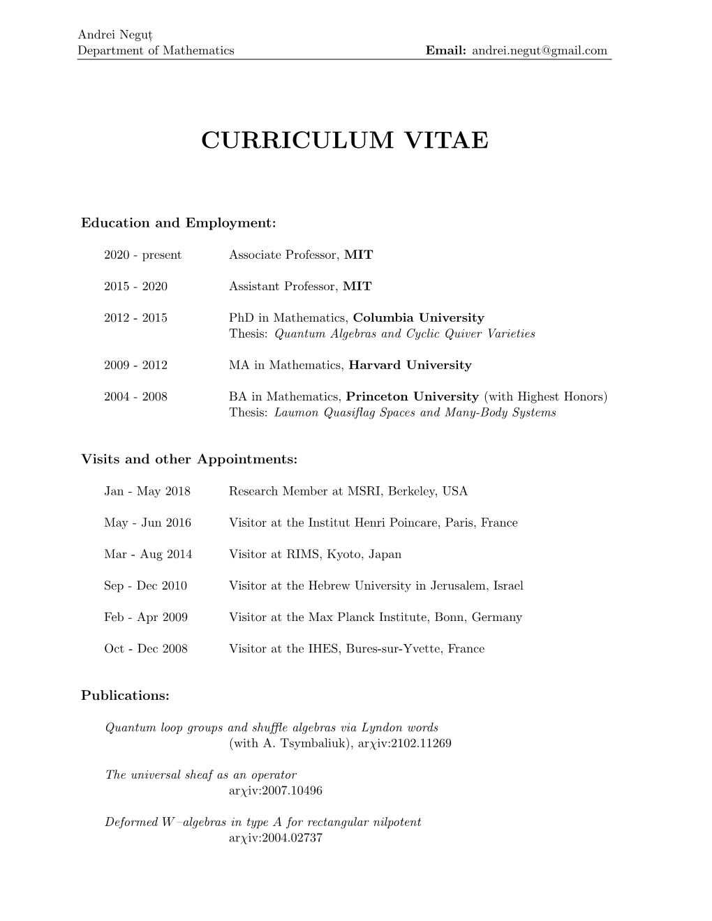 Curriculum Vitae