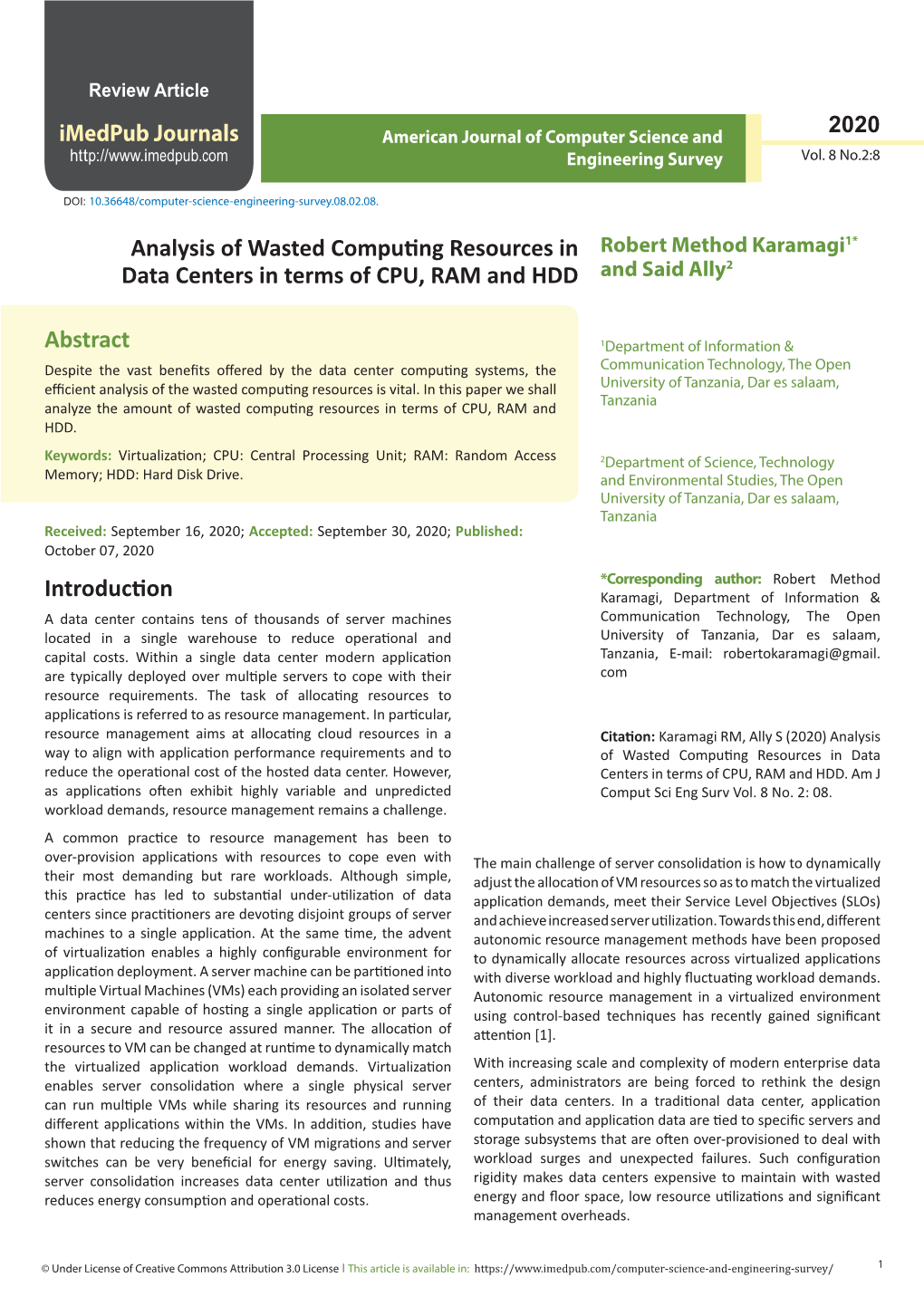 Analysis of Wasted Computing Resources in Data Centers in Terms of CPU, RAM And