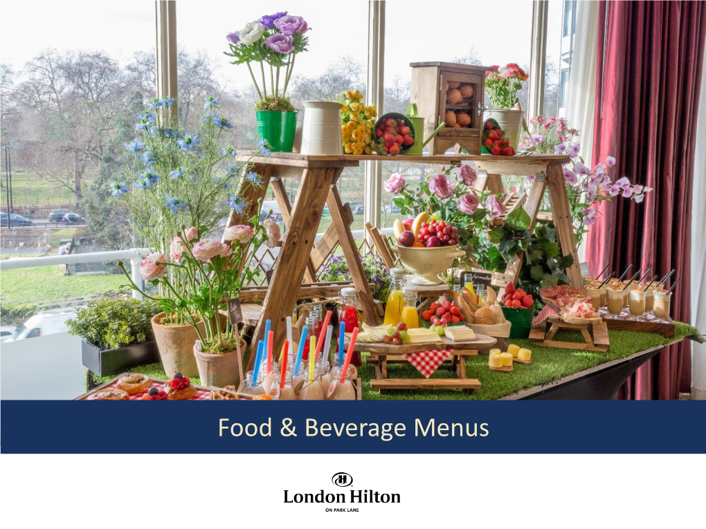 Food & Beverage Menus