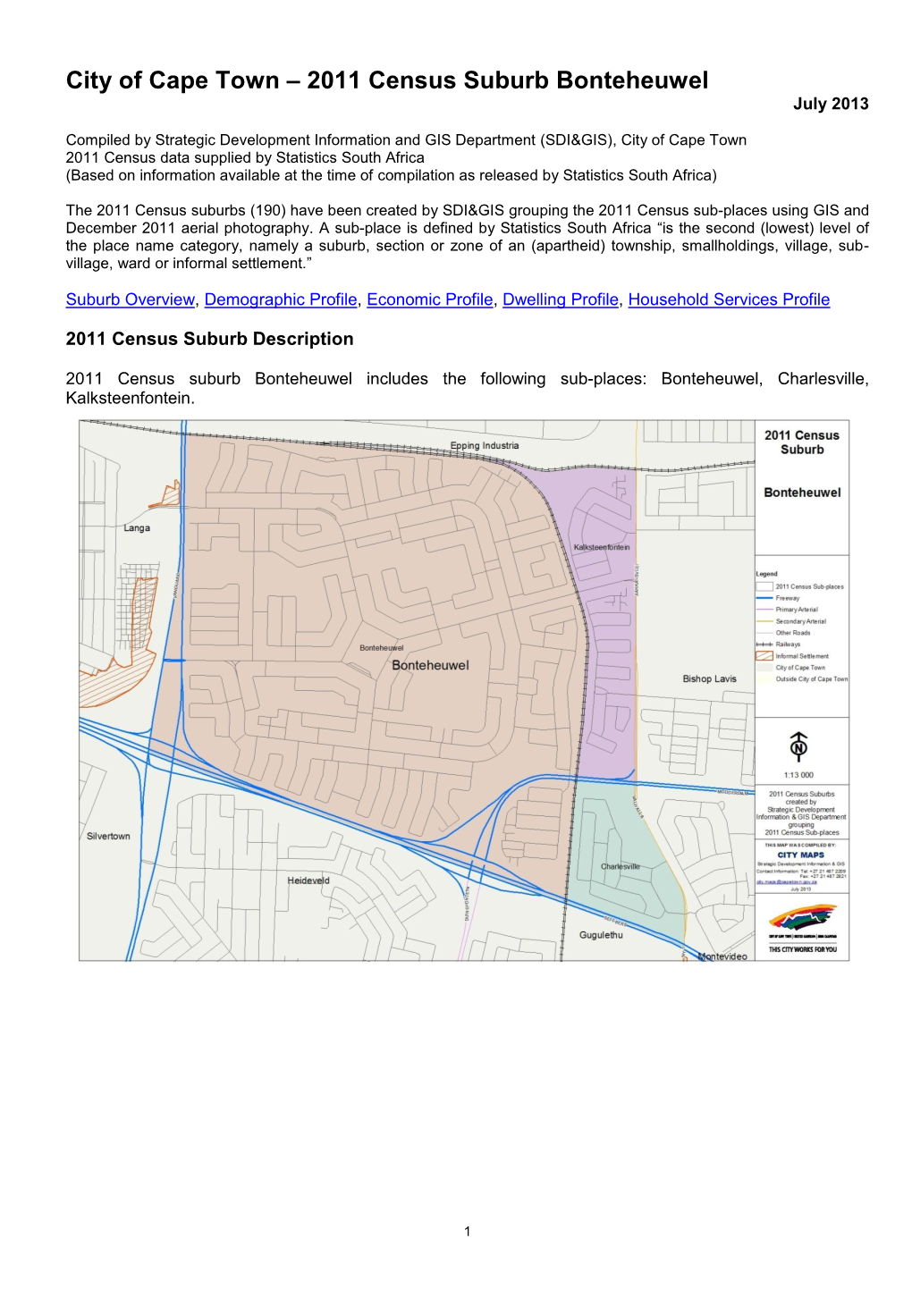 2011 Census Suburb Bonteheuwel July 2013