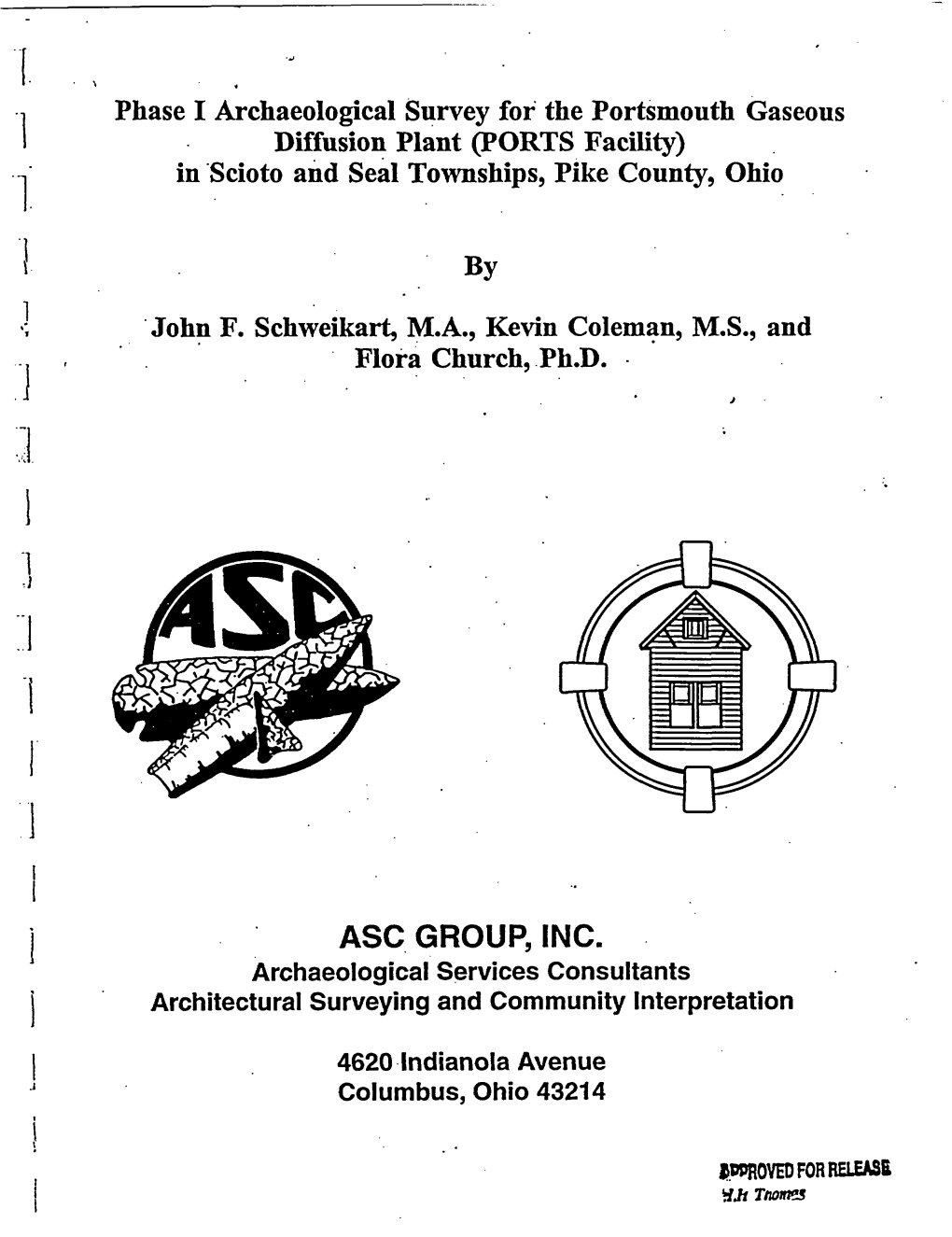 Phase I Archaeological Survey for the Portsmouth Gaseous Diffusion Plant (PORTS Facility) in Scioto and Seal Townships, Pike County, Ohio