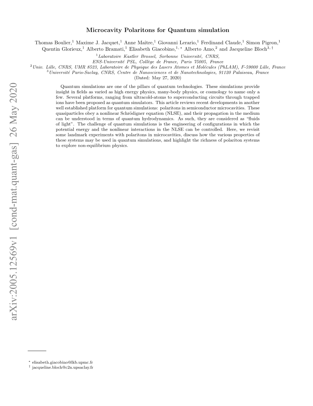 Microcavity Polaritons for Quantum Simulation