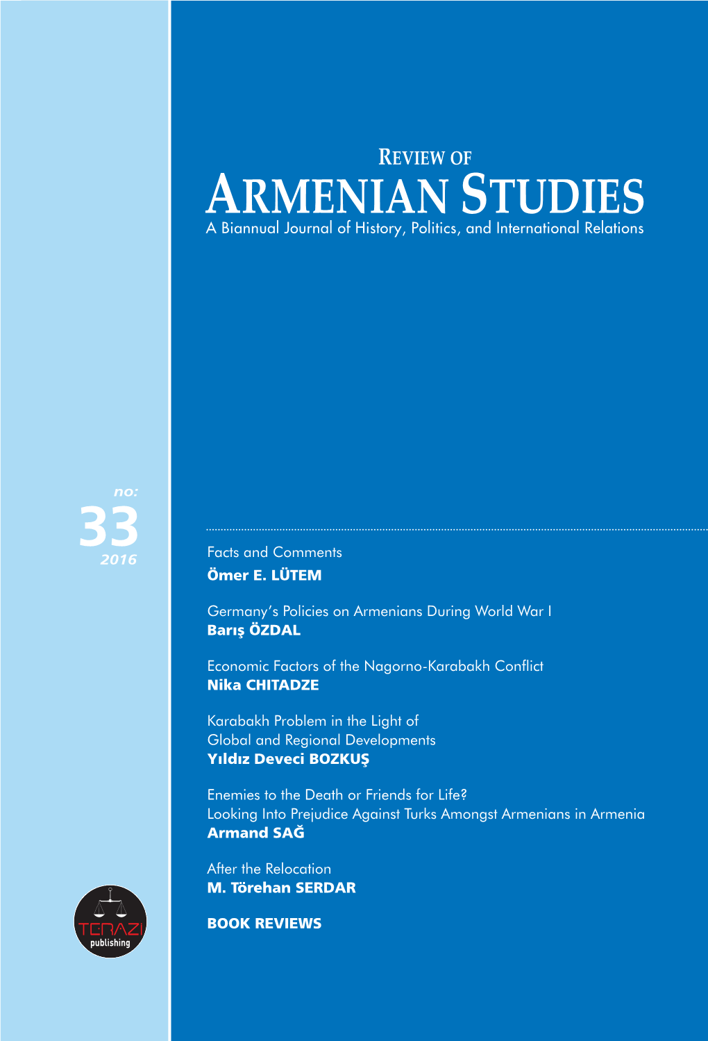 Review of Armenian Studies 33 No