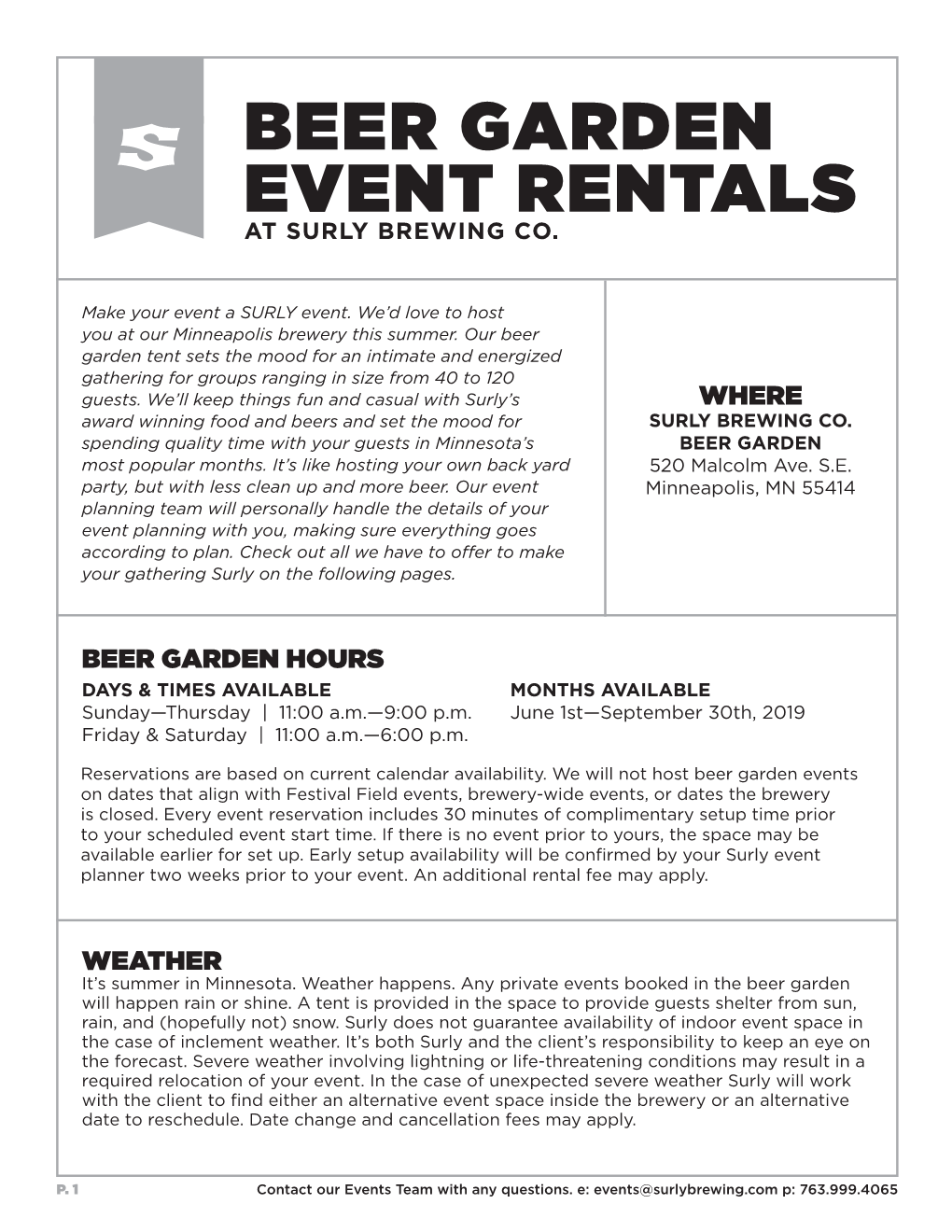 Beer Garden Event Rentals at Surly Brewing Co