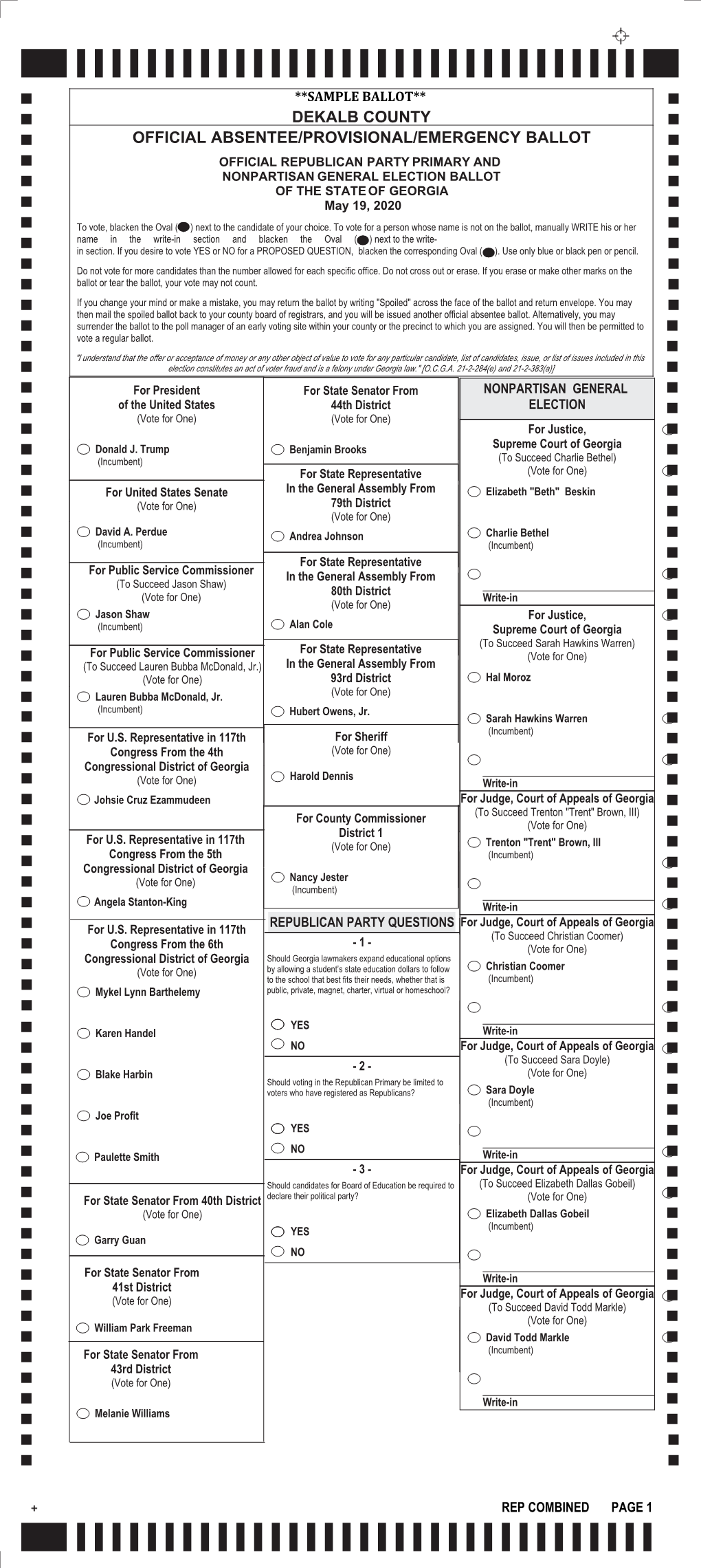 Dominion Voting Systems Ballot