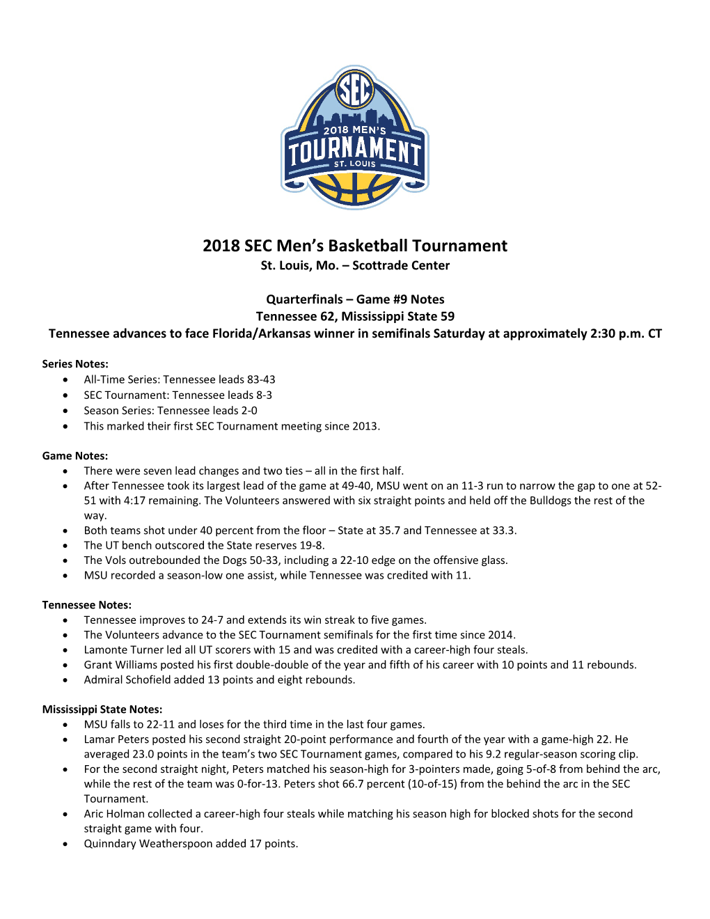 2018 SEC Men's Basketball Tournament